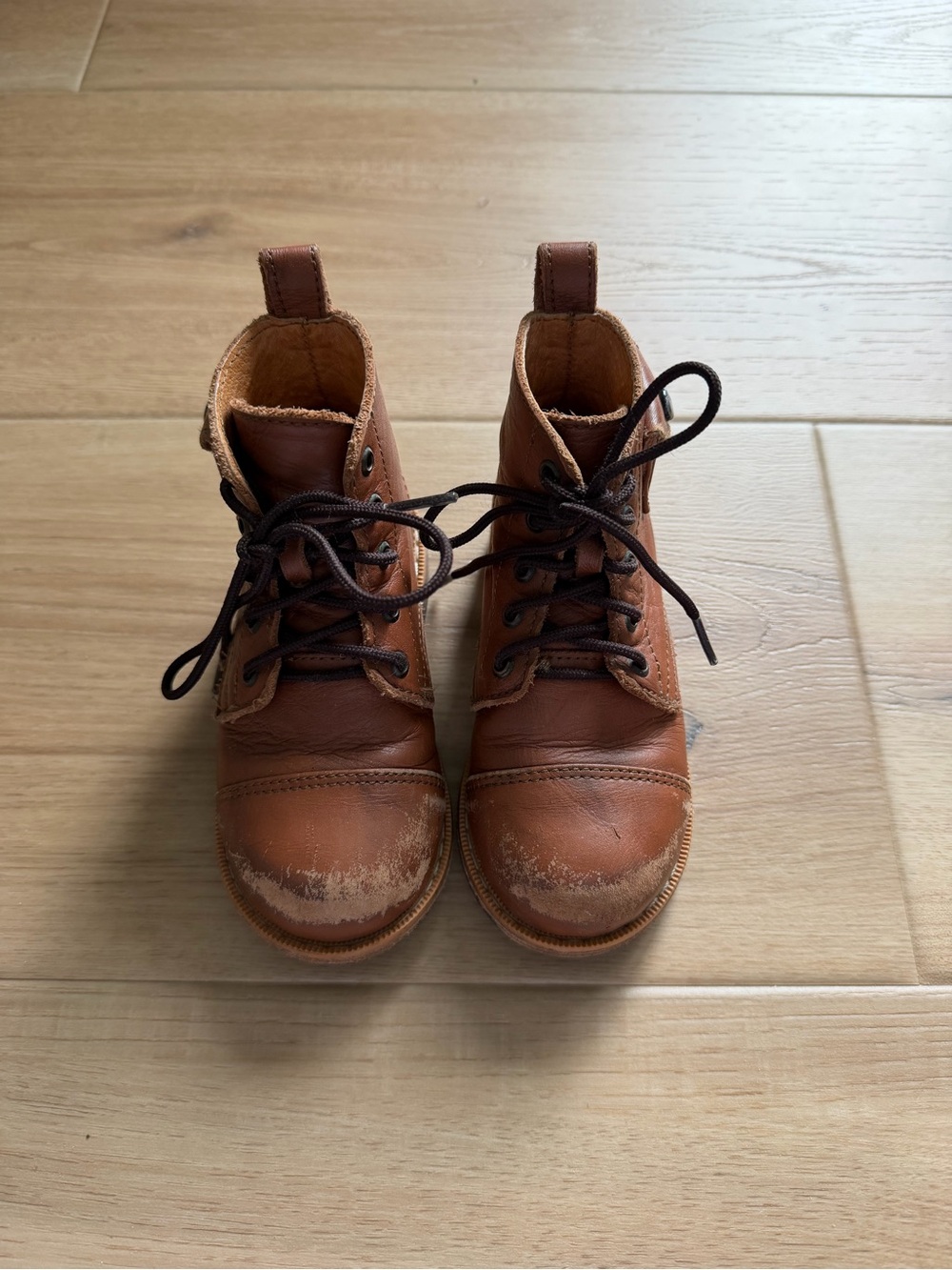 Mikoleon Brown Leather Lace-Up Boots